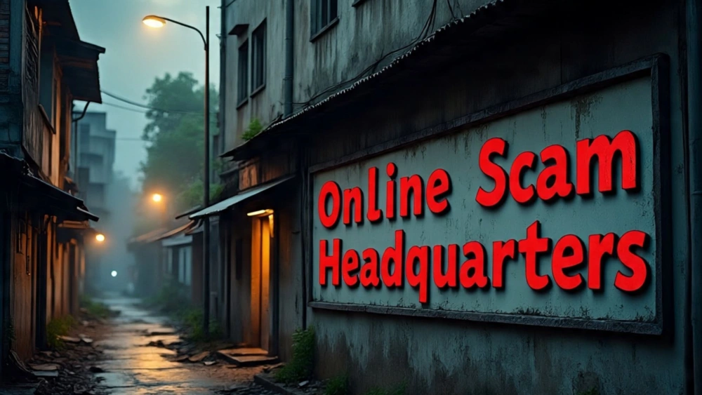 Ilustrasi Markas Online Scam Di Kamboja. (Meta AI)